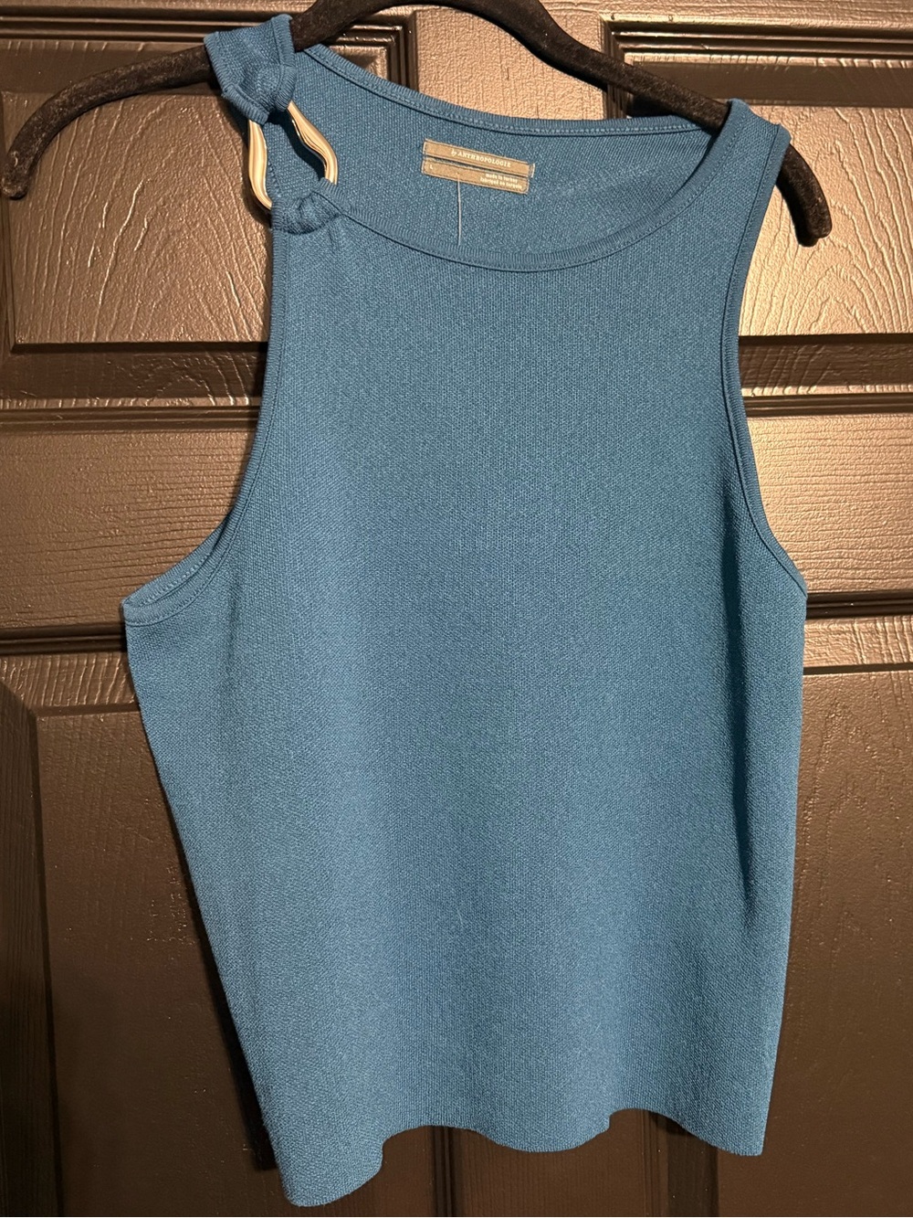 Anthropologie Teal Ring-Knot Shoulder Tank
